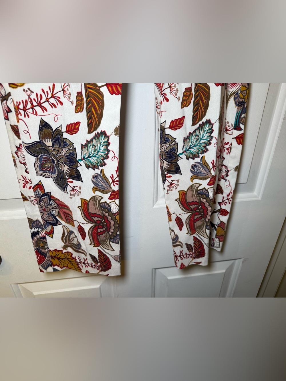 Jules & Leopold Autumn Colored Floral Ankle Pants SMALL Stretch High Rise - Picture 3 of 6